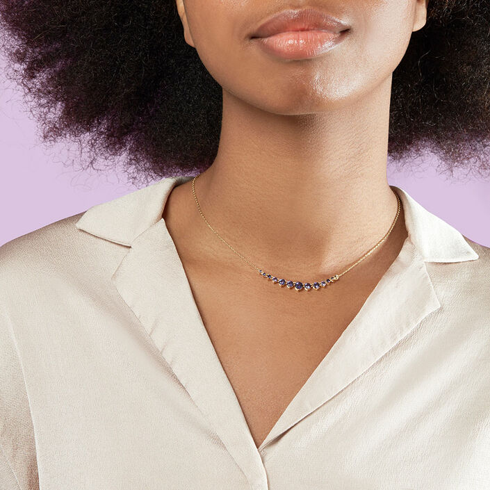 Collar corto CREPUSCULE - Azul / Oro - Collares  | Agatha