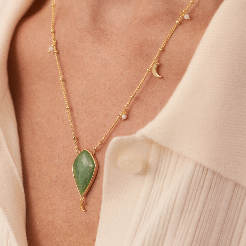 Collar corto MOON - Aventurine - Collares  | Agatha