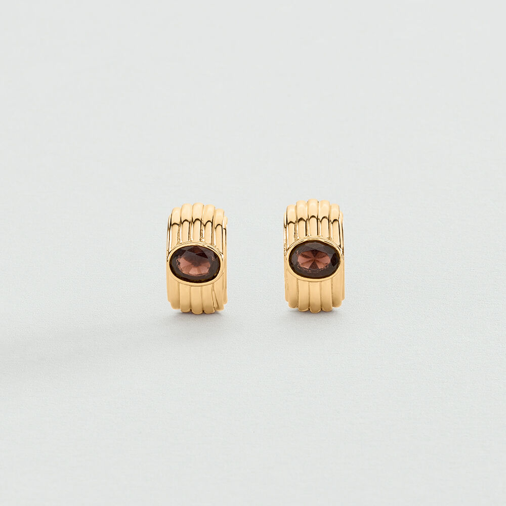 Pendientes largos HAUSSMANN - Marrón / Dorado - Pendientes largos  | Agatha