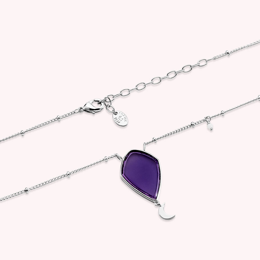 Collar corto MOON - Amatista / Plata - Collares  | Agatha