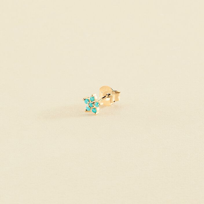 Piercing mini FLOR6 - Turquesa / Oro - Piercings  | Agatha