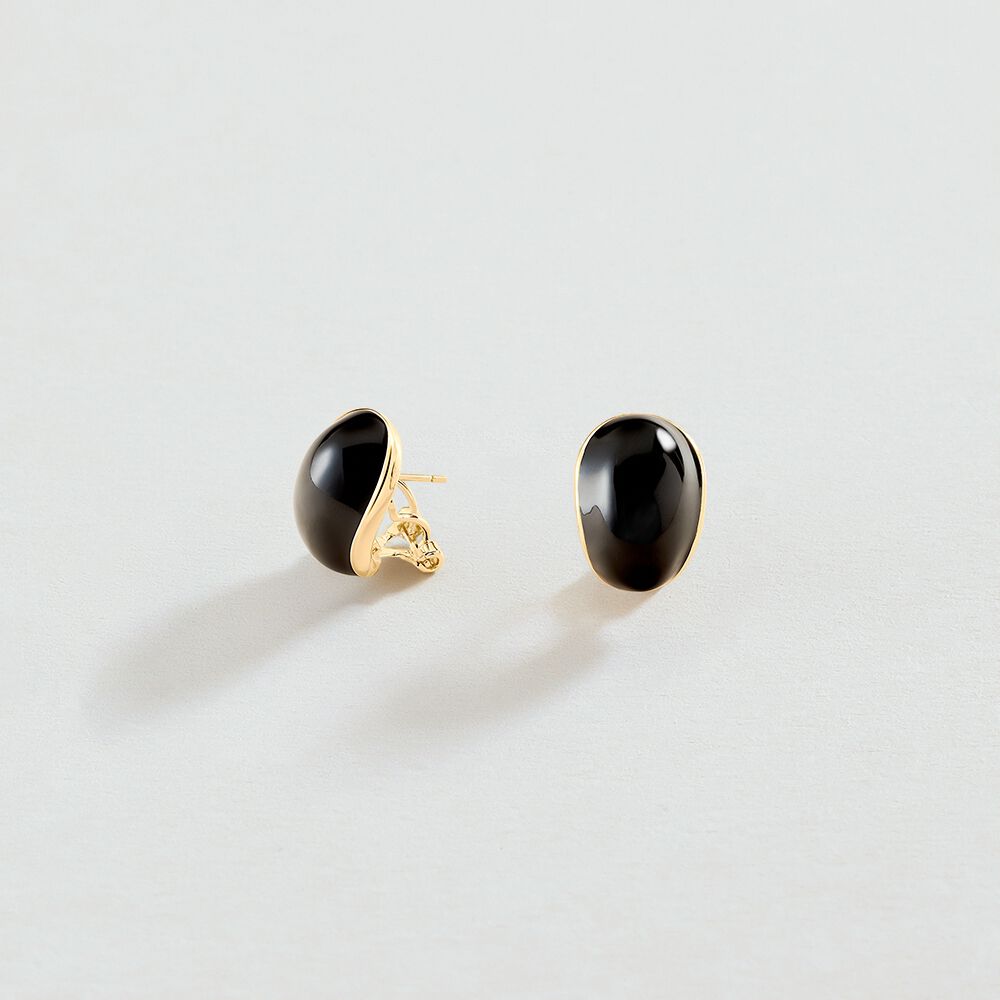 Pendientes largos N-13 - Negro / Oro - Pendientes de fantasía  | Agatha