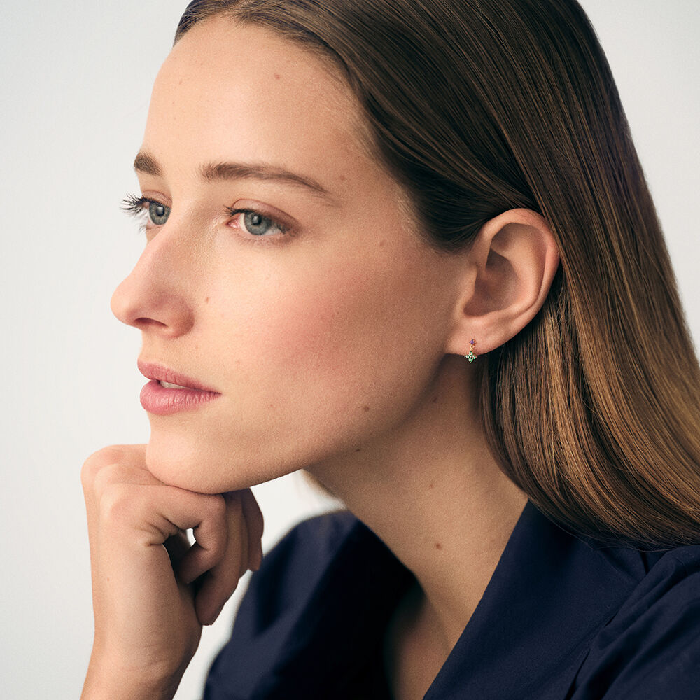 Pendientes cortos BELOVED - Multicolor / Oro - Pendientes cortos  | Agatha