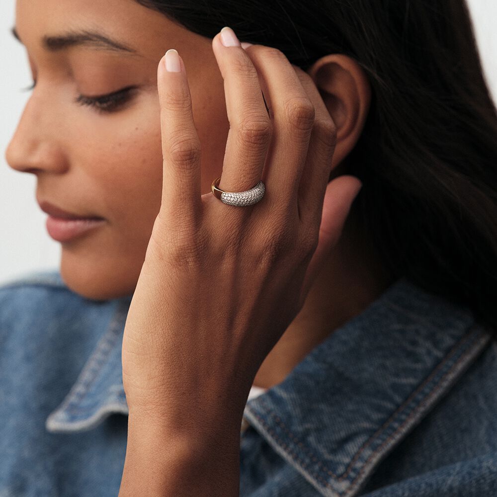 Anillo fino LOUIS - Cristal / Dorado - Anillos de fantasía  | Agatha