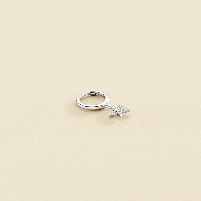 Piercing criolla ESTRE - Cristal / Plateado - Piercings  | Agatha