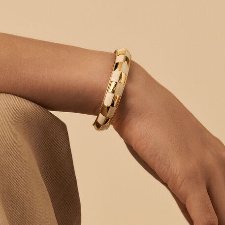 Pulsera rígida BRIGITTE - Marfil / Oro - Pulseras  | Agatha