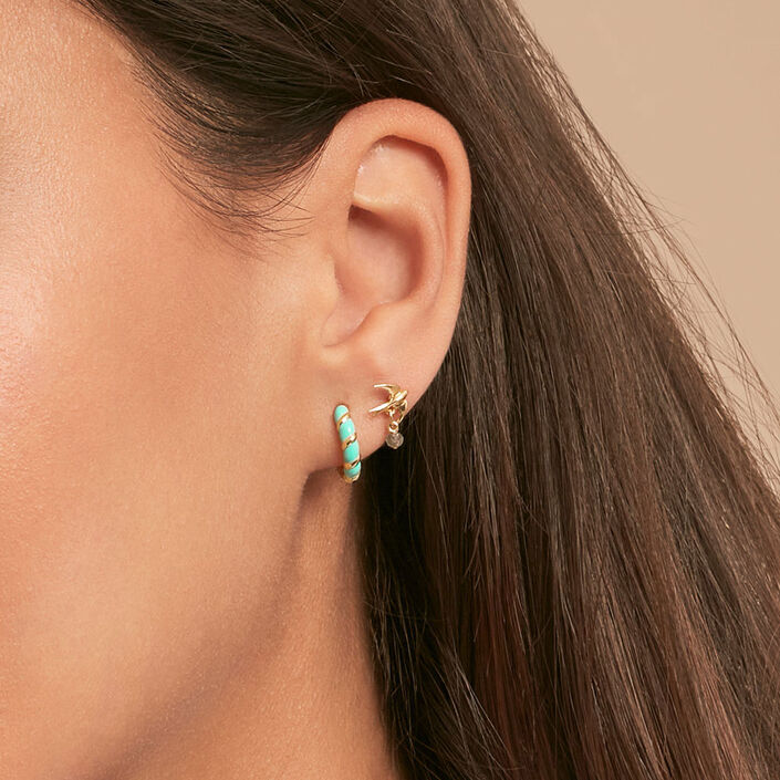 Piercing criolla MIX& MATCH - Turquesa / Oro - Piercings  | Agatha