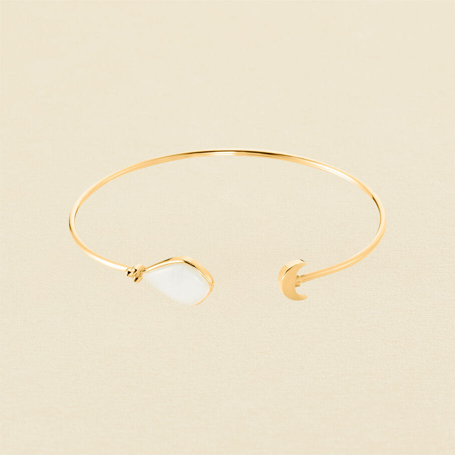 Pulsera rígida ECLIPSE - Blanco / Oro - Pulseras  | Agatha