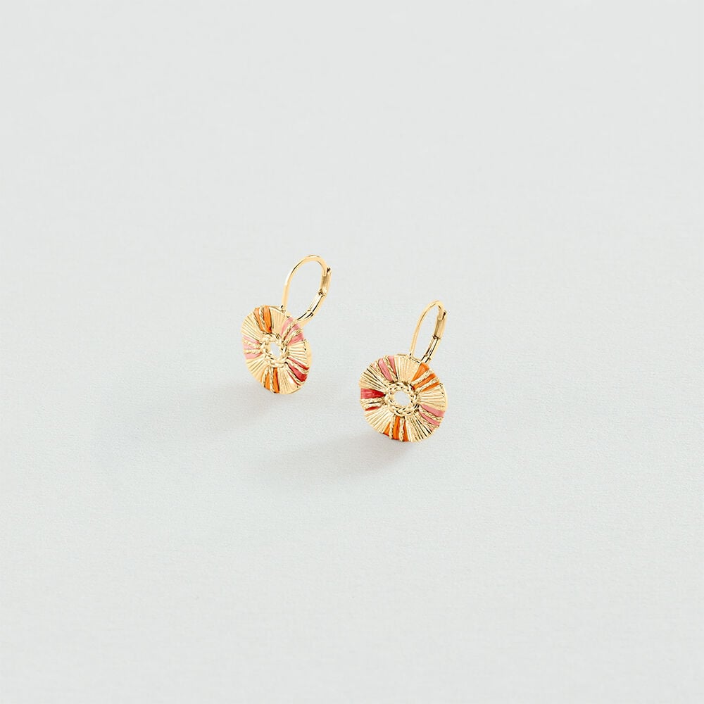 Pendientes largos RAFIA - Rosa / Oro - Pendientes de fantasía  | Agatha