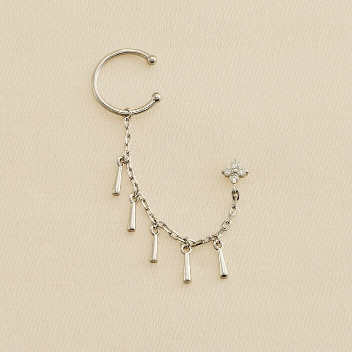 Ear cuff MIX & MATCH - Cristal / Plateado - Piercings  | Agatha