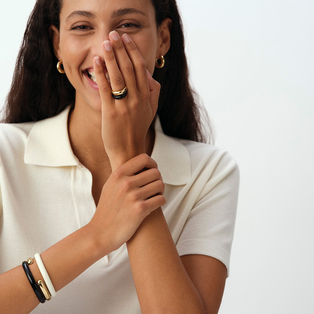 Anillo fino LEO - Negro / Oro - Anillos  | Agatha