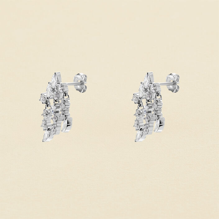 Pendientes largos PLEIADES - Cristal / Plateado - Pendientes  | Agatha