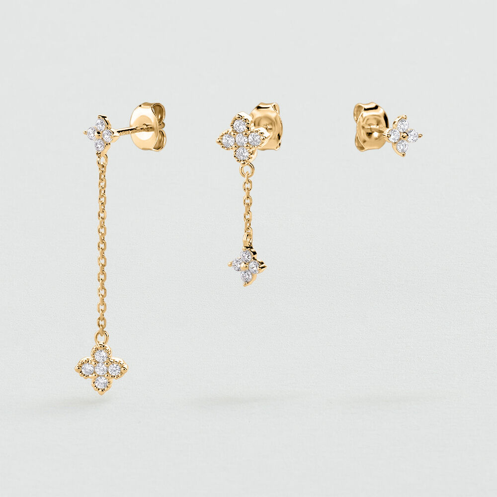 Set de pendientes BELOVED MIX & MATCH - Cristal / Dorado - Pendientes cortos  | Agatha