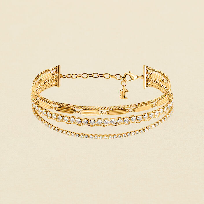Pulsera de cadena ISIS - Cristal / Dorado - Pulseras  | Agatha