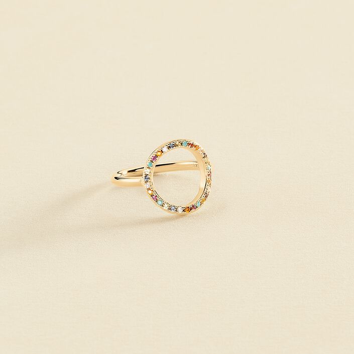 Anillo fino RAINBOW - Multicolor / Oro - Anillos  | Agatha