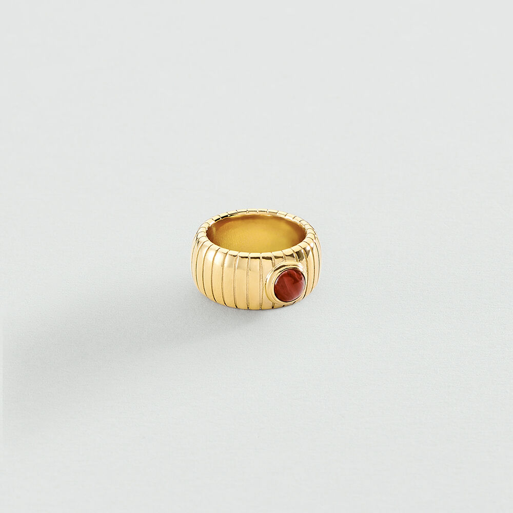 Anillo ancho BE - Rojo / Oro - Anillo ancho  | Agatha