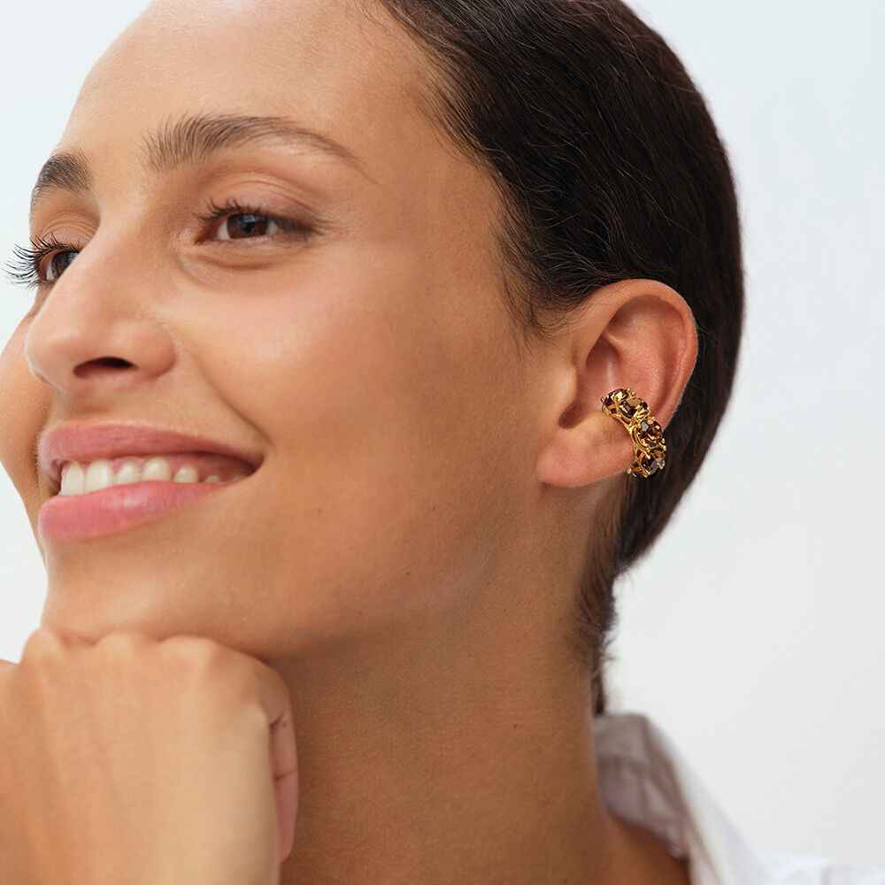 Ear cuff LUTETIA - Marr&oacute;n / Dorado - Pendientes  | Agatha