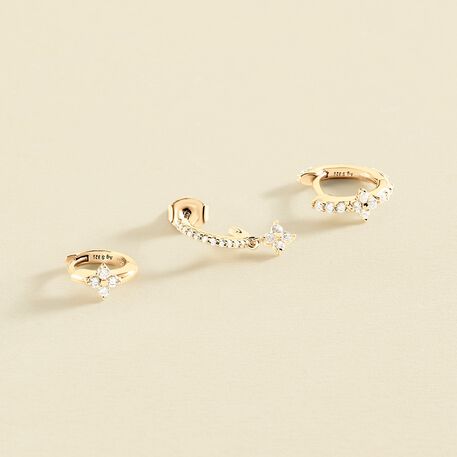 Piercing criolla MIX& MATCH - Cristal / Dorado - Pendientes  | Agatha