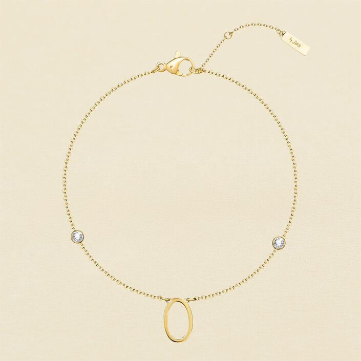 Pulsera de cadena LETTRE O - Cristal / Dorado - Pulseras  | Agatha
