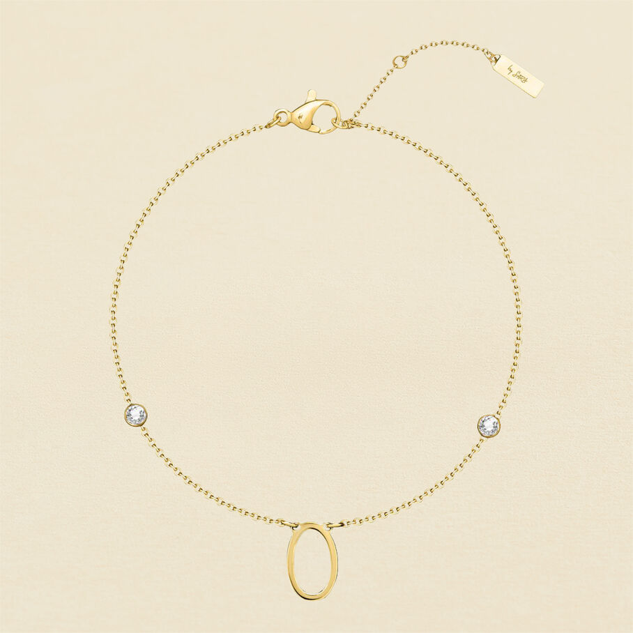 Pulsera de cadena LETTRE O - Cristal / Oro - Pulseras  | Agatha
