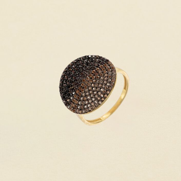Anillo ancho CHAMPAGN - Marrón / Dorado - Anillos  | Agatha