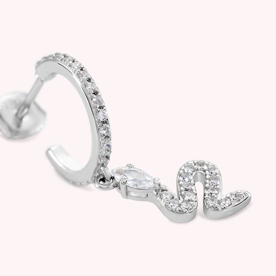 Piercing criolla SNAKY - Cristal / Plateado - Piercings  | Agatha