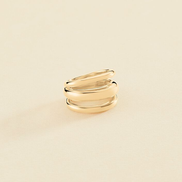 Anillo ancho TRIJONC - Dorado - Anillos  | Agatha