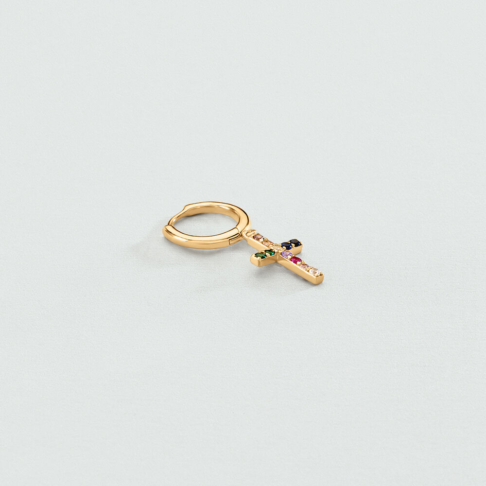 Piercing mini CROSS - Multicolor / Oro - Piercings  | Agatha