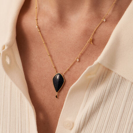 Collar midi CREPUSCULE - Azul / Oro - Collares  | Agatha