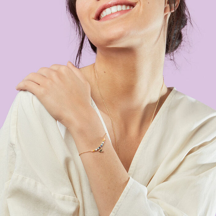 Pulsera de cadena BIGBANG - Multicolor / Oro - Pulseras  | Agatha