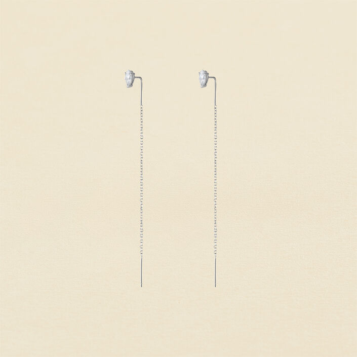 Pendientes largos SNAKY - Cristal / Plateado - Pendientes  | Agatha