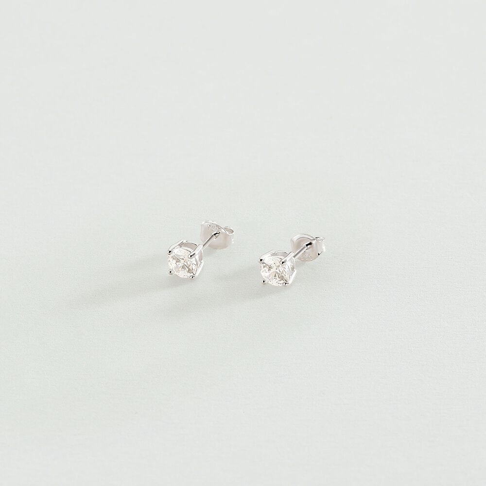 Pendientes cortos SOL - Cristal / Plateado - Pendientes cortos  | Agatha