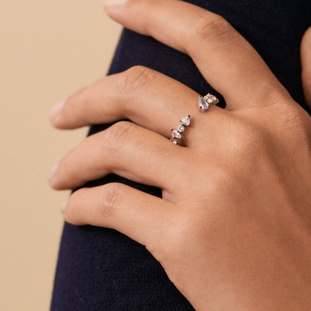 Anillo fino RIN1JACKIE - Plata / Azul aguamarina - Anillos  | Agatha