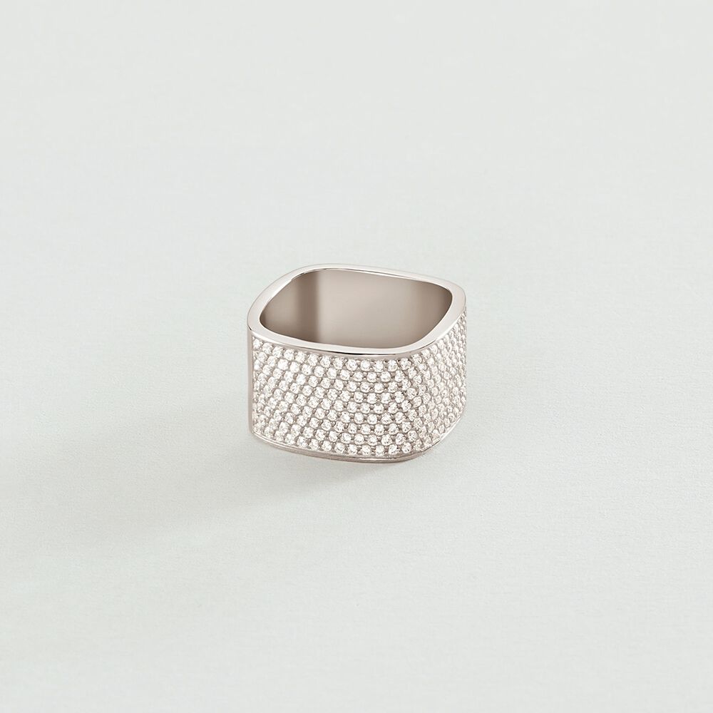 Anillo ancho SISSI - Cristal / Plateado - Anillos de fantas&iacute;a  | Agatha