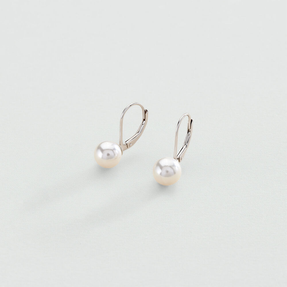Pendientes largos PERLAS - Perla / Oro - Pendientes largos  | Agatha