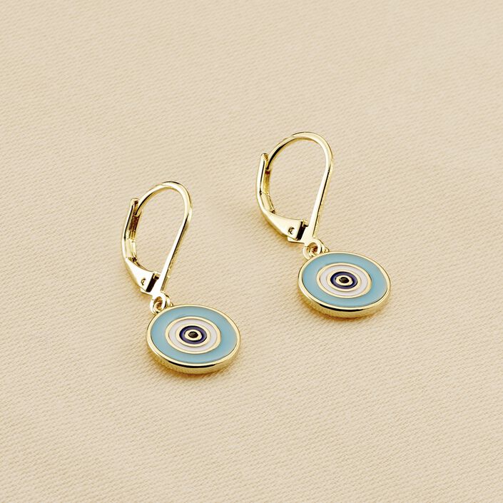 Pendientes largos CYCLADES - Turquesa / Oro - Pendientes  | Agatha