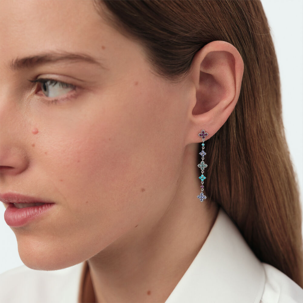 Pendientes largos BELOVED - Multicolor / Plata - Pendientes largos  | Agatha