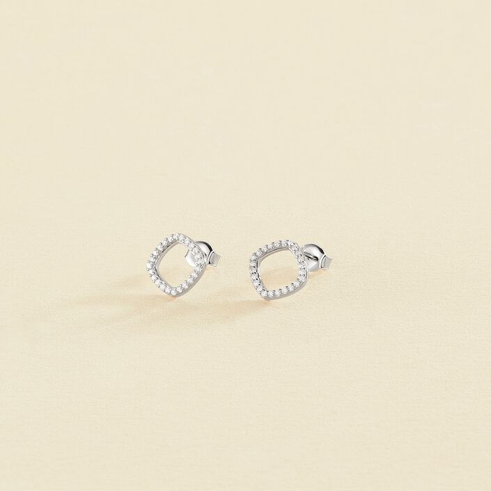 Pendientes cortos SISSI - Cristal / Plateado - Pendientes  | Agatha