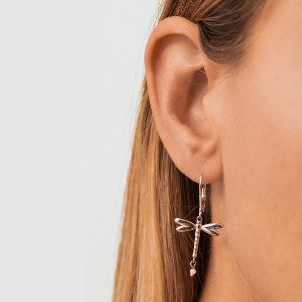 Pendientes largos DRAGONFLY - Plateado - Pendientes de fantasía  | Agatha
