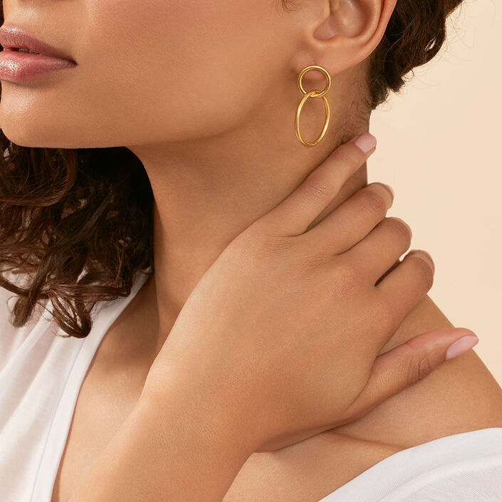 Pendientes largos TELES - Dorado - Pendientes  | Agatha