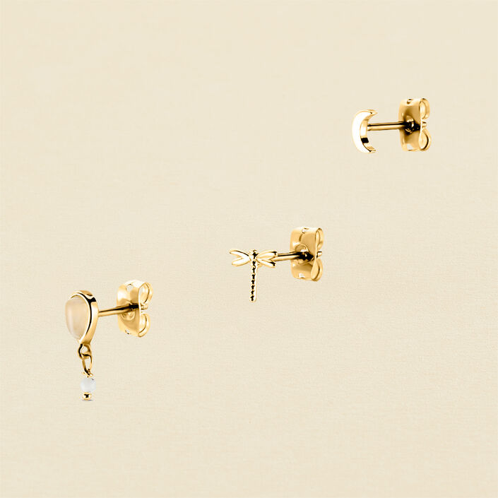 Pendientes cortos FLAP - Rosa Cuarzo - Pendientes  | Agatha