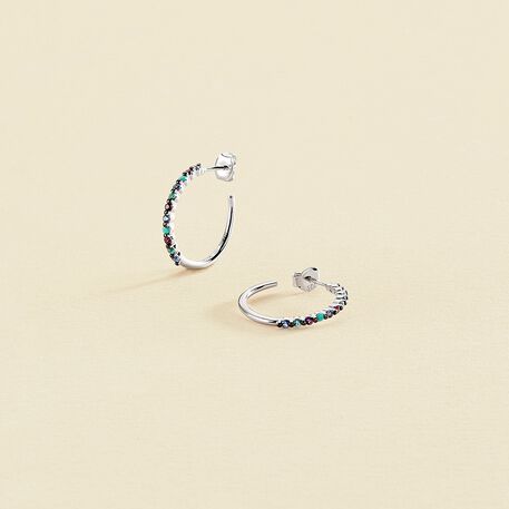 Criollas BELOVED - Multicolor / Plata - Pendientes  | Agatha