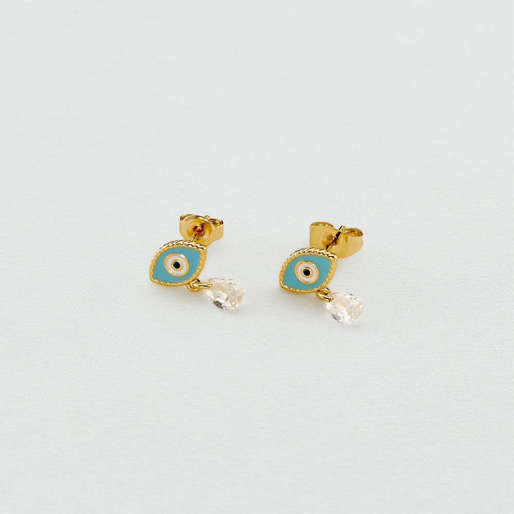 Pendientes cortos CYCLADES - Turquesa / Oro - Pendientes cortos  | Agatha