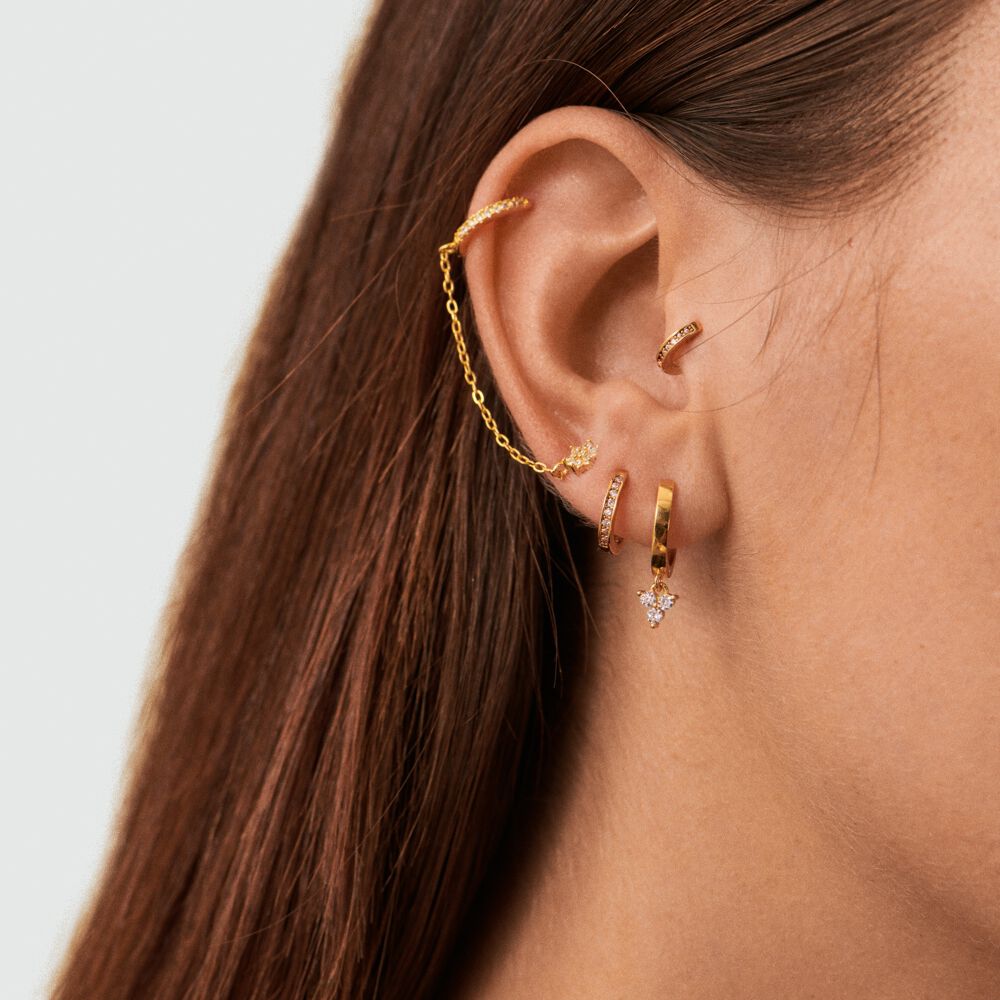 Piercing criolla CRIODIAM - Cristal / Dorado - Piercings  | Agatha