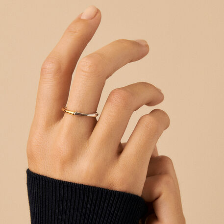 Anillo fino BAMBOO - Plata / Oro - Anillos  | Agatha