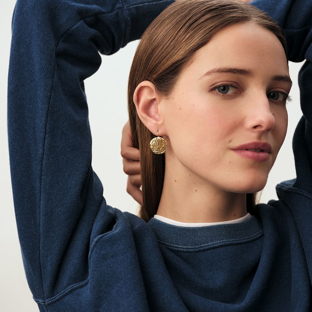 Pendientes largos ASTREE - Dorado - Pendientes para dormir  | Agatha