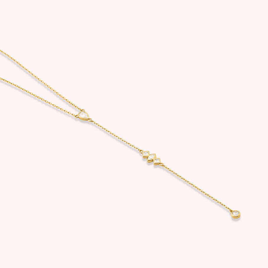 Collar midi PIRAMIDE - Cristal / Oro - Collares  | Agatha