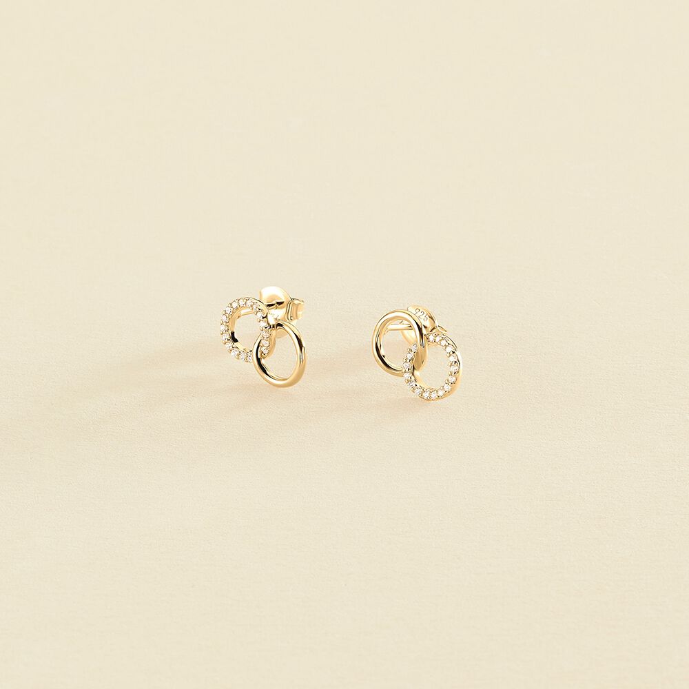 Pendientes cortos RONDOU - Cristal / Dorado - Pendientes  | Agatha