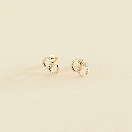 Pendientes cortos RONDOU - Cristal / Dorado - Pendientes  | Agatha