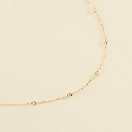Collar largo NEC6BRILLANT - Cristal / Dorado - Collares  | Agatha